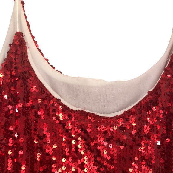 SEQUIN RED TANK or MINI DRESS SZ S - Picture 16 of 16